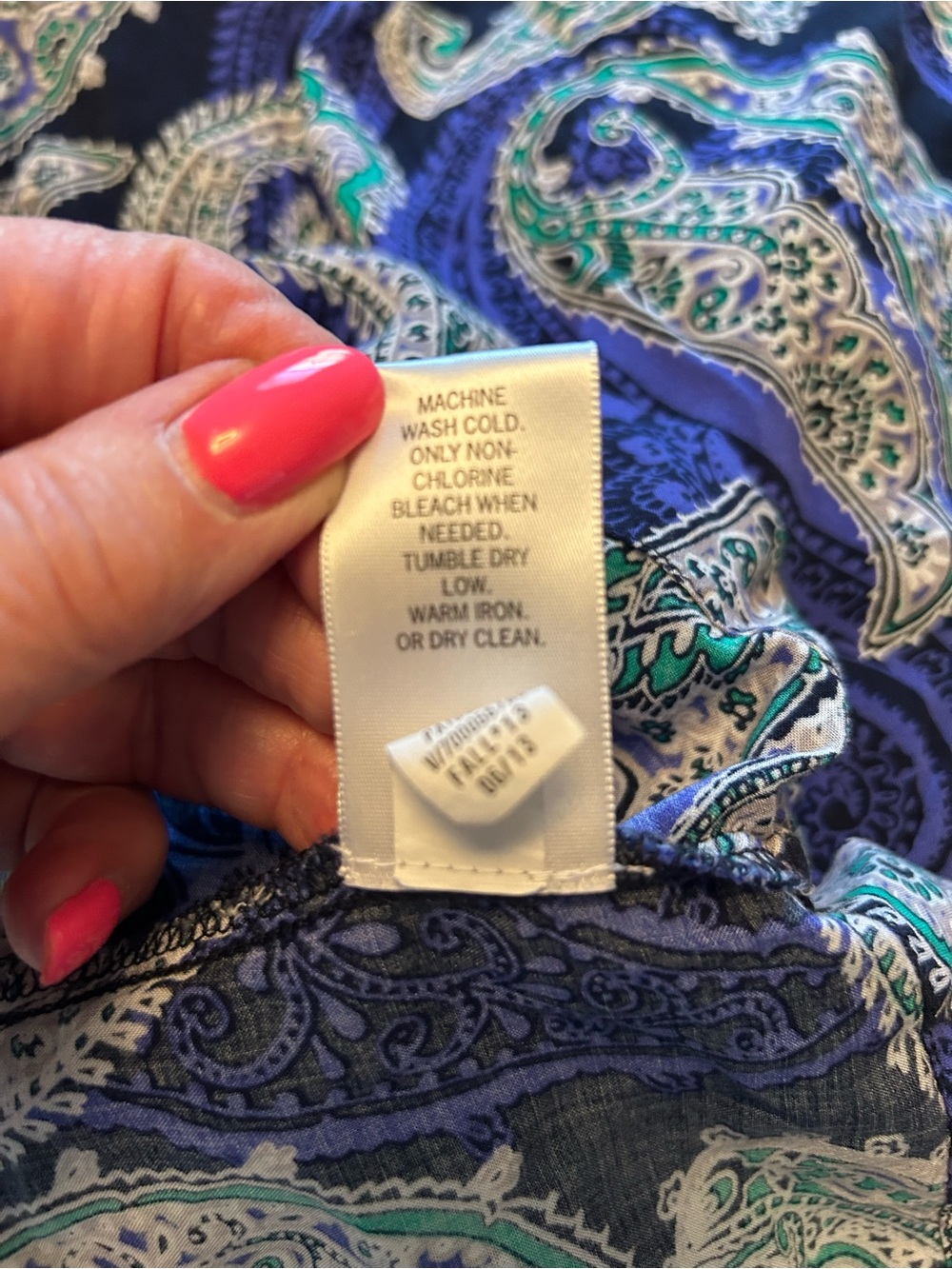 Banana Republic Navy Blue Paisley Mini Dress with Teal and White - Picture 6 of 6
